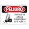 Signmission OSHA Danger Sign, Forklift Traffic Be Alert Spanish, 10in X 7in Rigid Plastic, OS-DS-P-710-LS-1265 OS-DS-P-710-LS-1265 - alternate 1